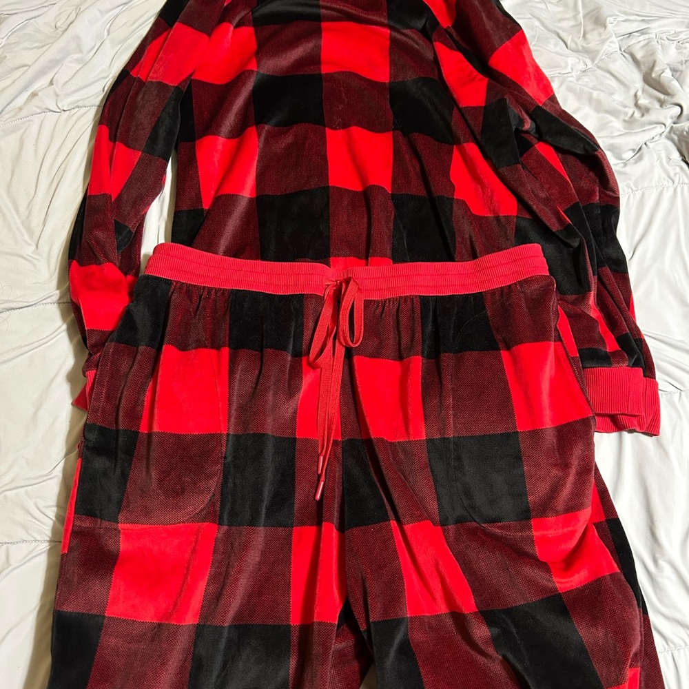 Cozy Red and Black Plaid Kids Pajamas
